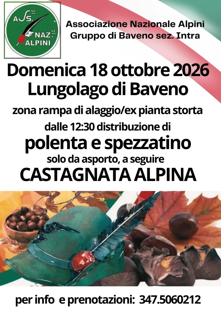 Locandina Castagnata alpina – Baveno, 18 ottobre
