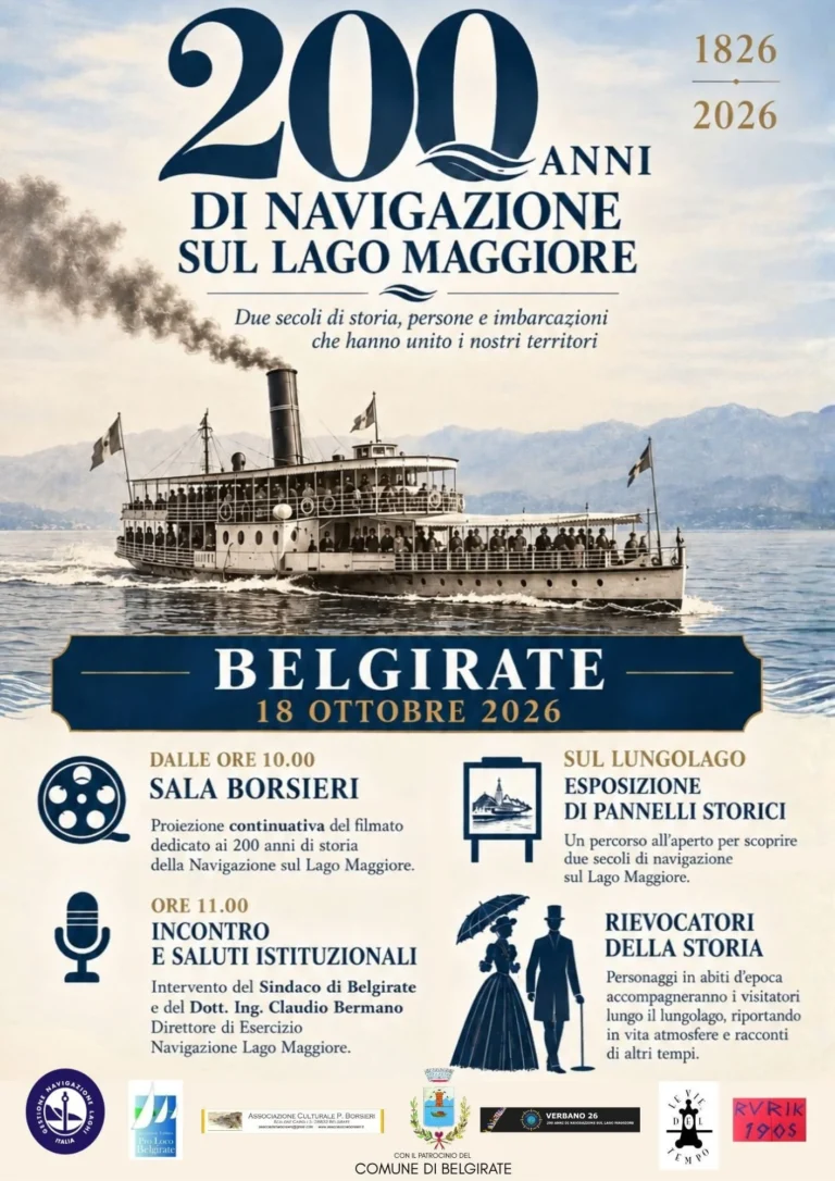 Locandina 200 anni di navigazione sul Lago Maggiore – Belgirate, 18 ottobre