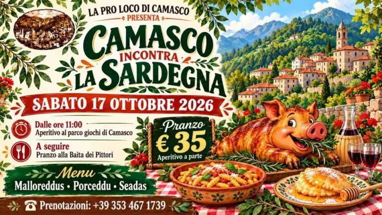 Locandina Camasco incontra la Sardegna – Camasco, 17 ottobre