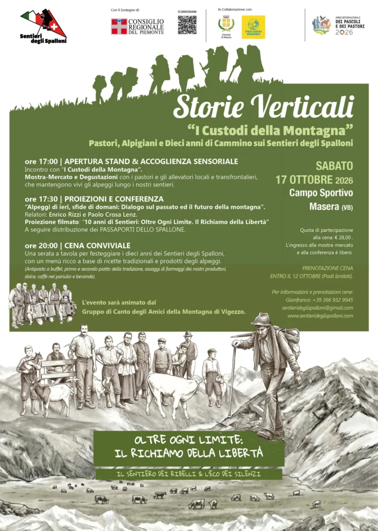 Locandina Storie Verticali – I Custodi della Montagna – Masera, 17 ottobre
