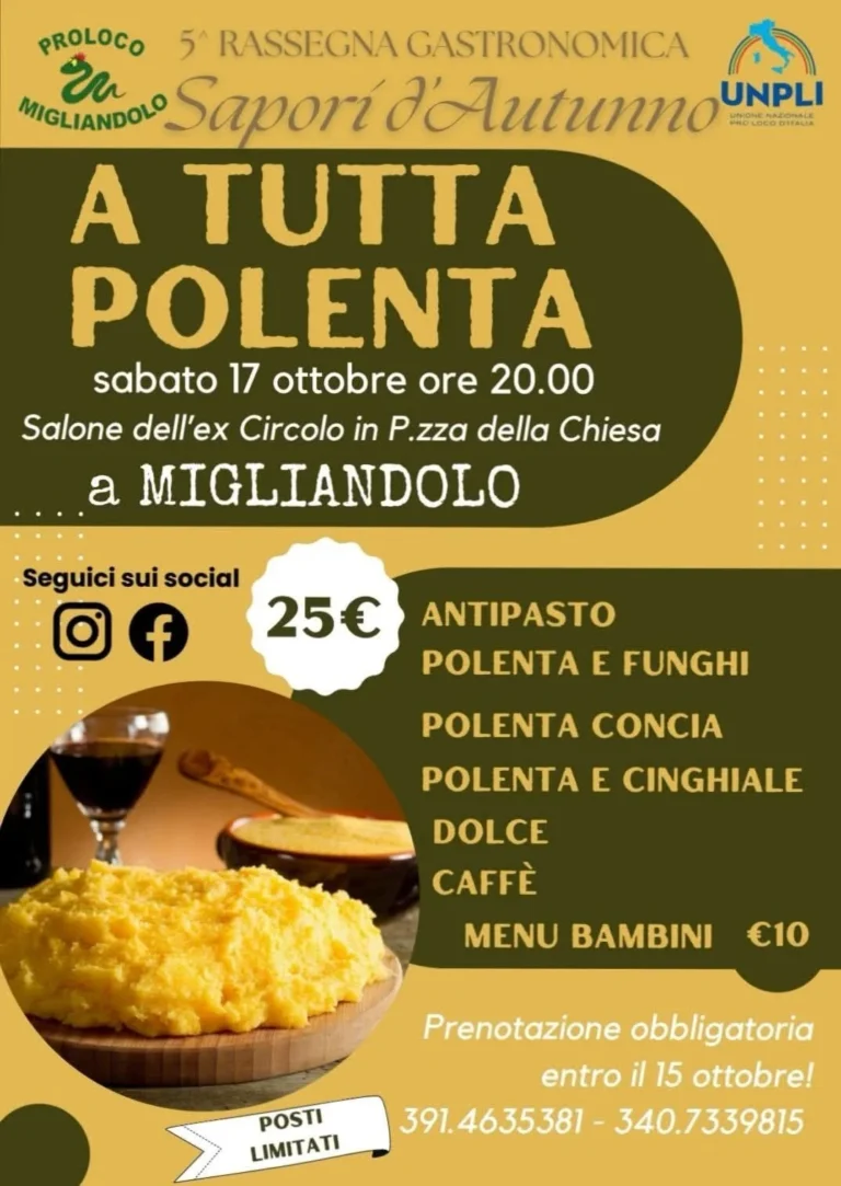 Locandina A tutta polenta – Sapori d'Autunno – Migliandolo, 17 ottobre