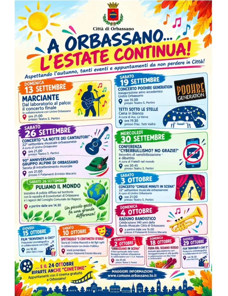Locandina A Orbassano… l'estate continua! – Orbassano, 18 ottobre