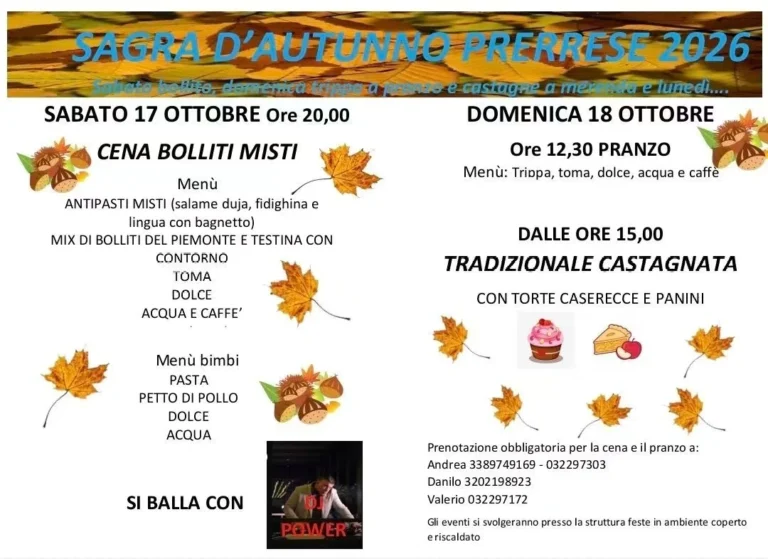 Locandina Sagra d'Autunno – Prerro, dal 17 al 18 ottobre