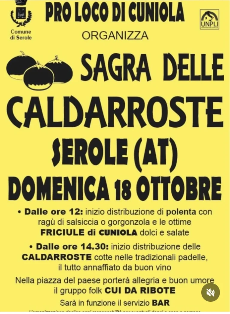 Locandina Sagra delle Caldarroste – Serole, 18 ottobre