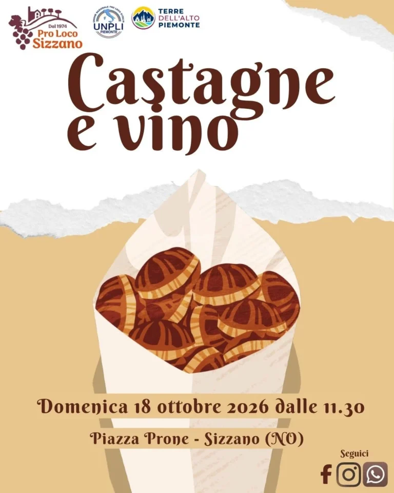 Locandina Castagne e vino – Sizzano, 18 ottobre