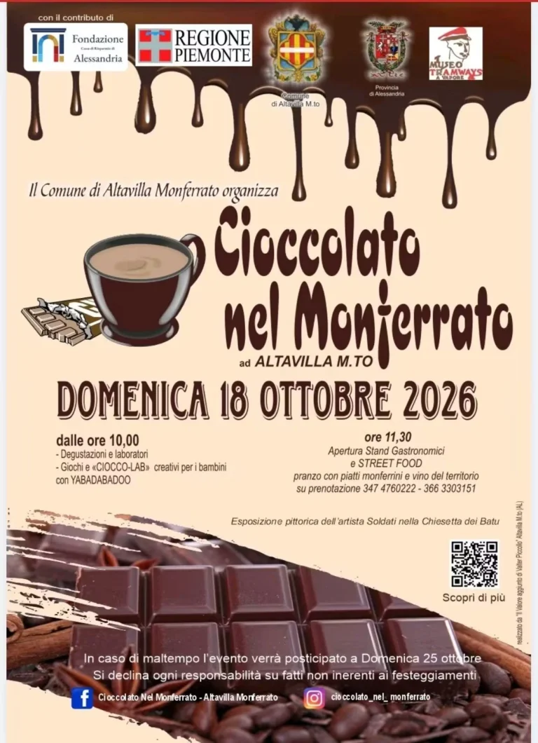 Locandina Cioccolato nel Monferrato – Altavilla Monferrato, 18 ottobre