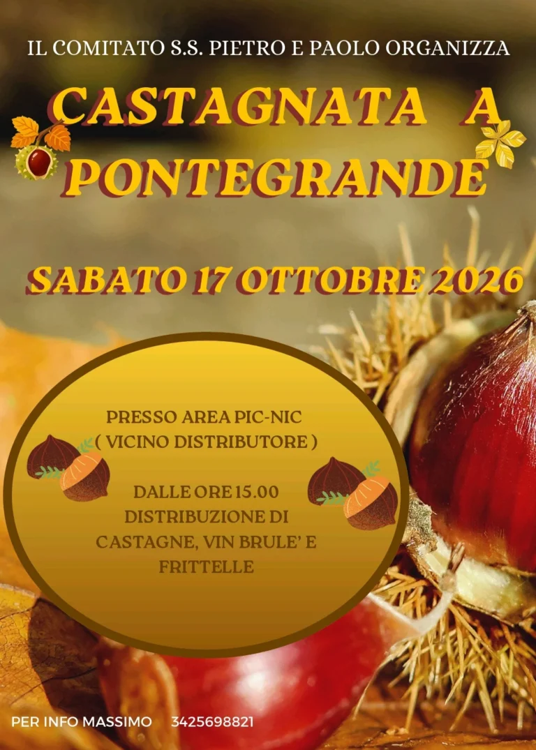 Locandina Castagnata a Pontegrande – Bannio Anzino, 17 ottobre