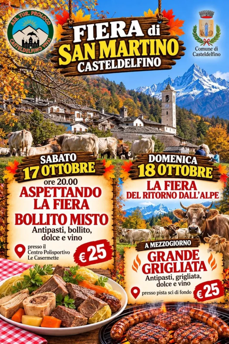 Locandina Fiera di San Martino – Casteldelfino, dal 17 al 18 ottobre