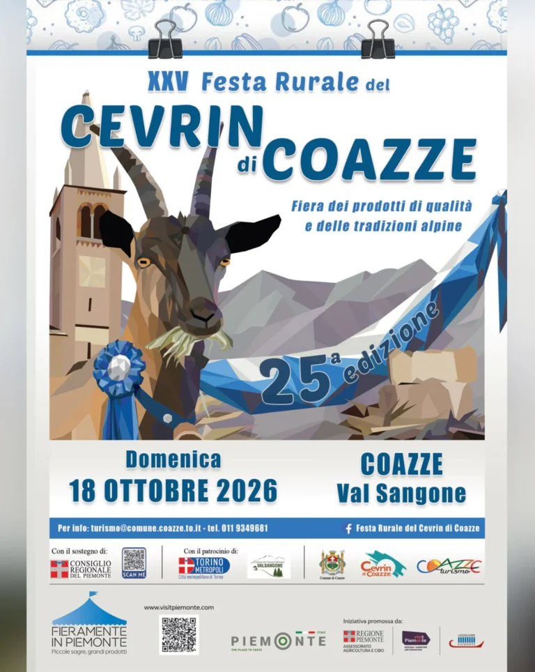 Locandina 25ª Festa Rurale del Cevrin – Coazze, 18 ottobre
