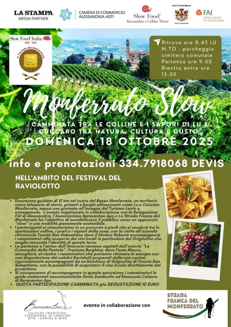 Locandina Monferrato Slow – Lu e Cuccaro Monferrato, 18 ottobre