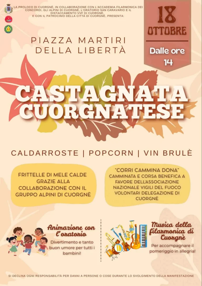 Locandina Castagnata Cuorgnatese – Cuorgnè, 18 ottobre