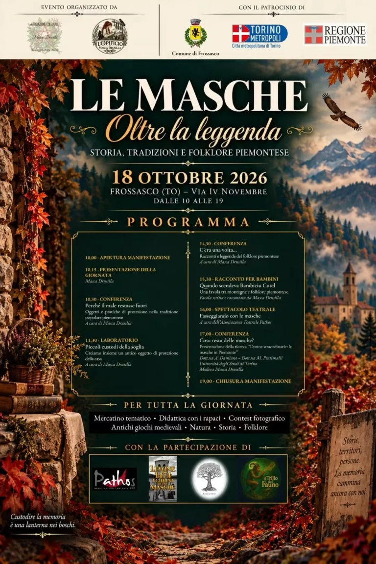 Locandina Le Masche, oltre la leggenda – Frossasco, 18 ottobre