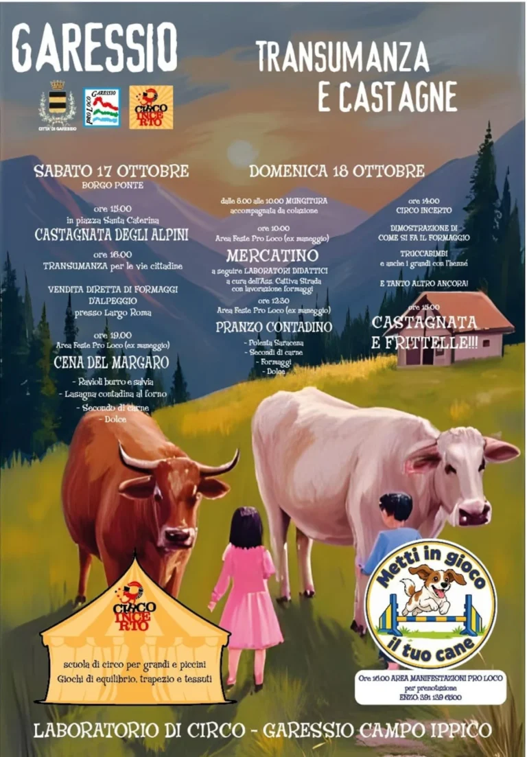 Locandina Transumanza e castagne – Garessio, dal 17 al 18 ottobre