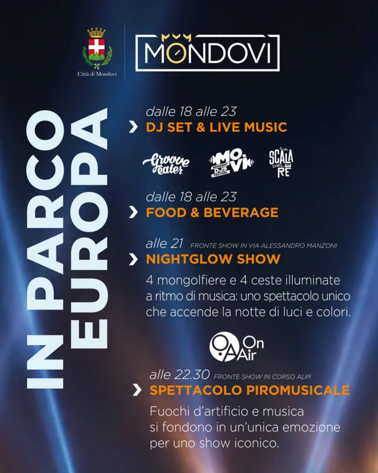 Locandina La Notte dei Fuochi – il programma – Mondovì, 16 ottobre