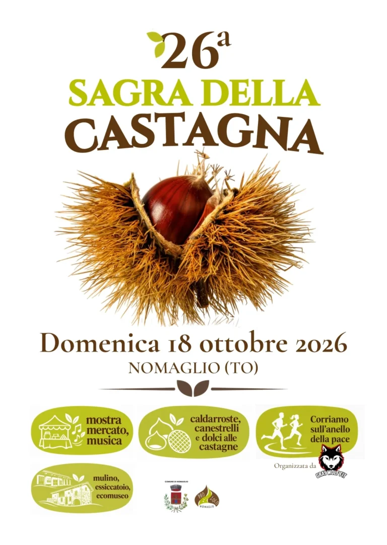 Locandina 26ª Sagra della Castagna – Nomaglio, 18 ottobre