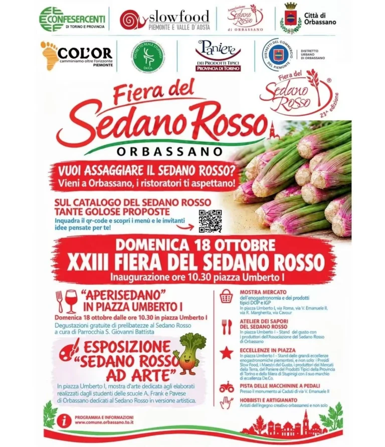 Locandina XXIII Fiera del Sedano Rosso – Orbassano, 18 ottobre