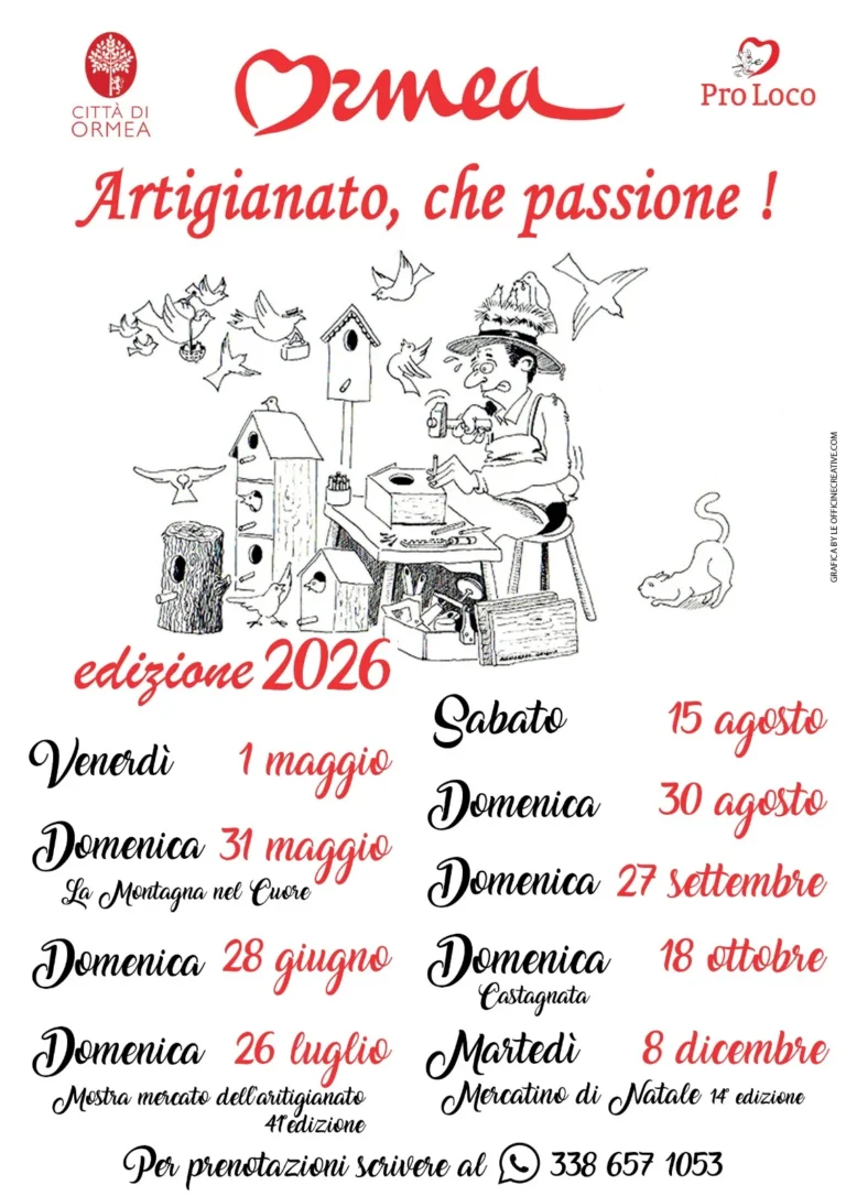 Locandina Artigianato, che passione! – Ormea, 18 ottobre