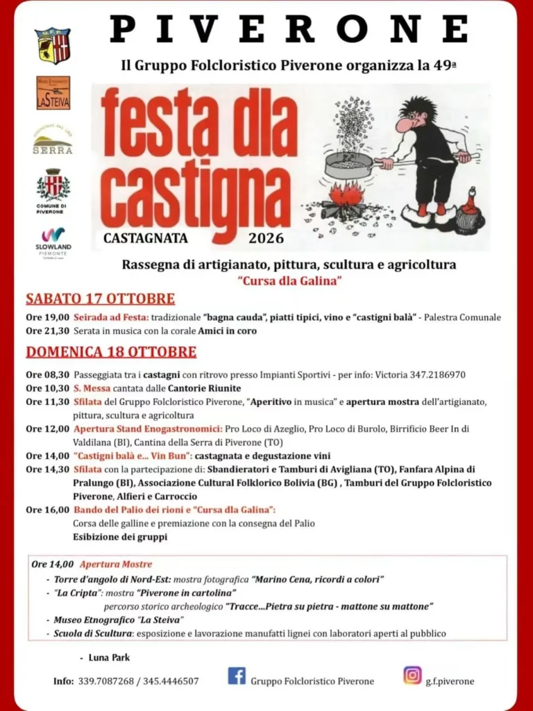 Locandina 49ª Festa dla Castigna – Piverone, dal 17 al 18 ottobre