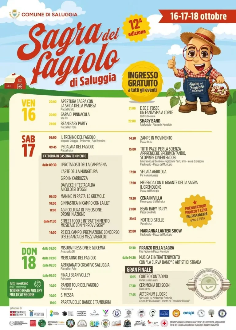 Locandina 12ª Sagra del Fagiolo – Saluggia, dal 16 al 18 ottobre