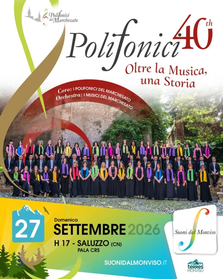 Locandina Polifonici 40th – Oltre la musica, una storia – Saluzzo, 27 settembre