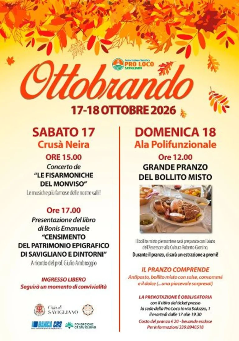 Locandina Ottobrando – Savigliano, dal 17 al 18 ottobre