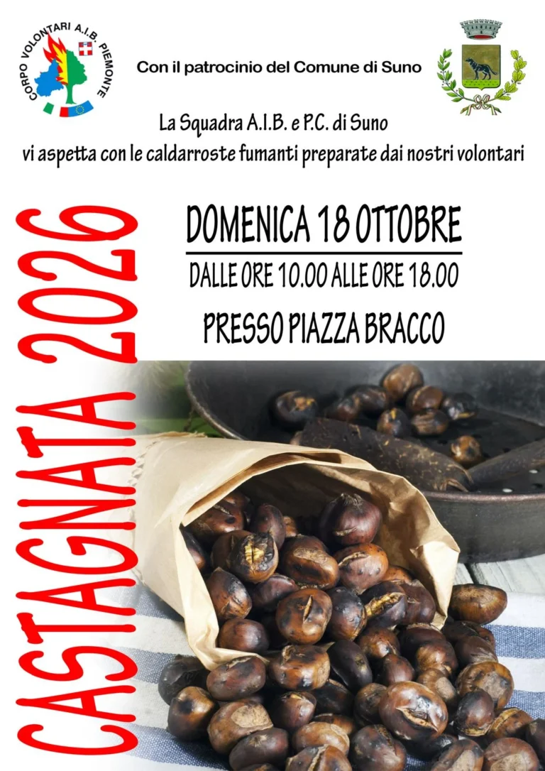 Locandina Castagnata 2026 – Suno, 18 ottobre