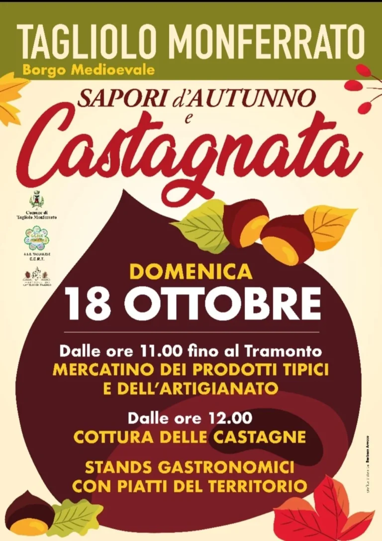 Locandina Sapori d'Autunno e Castagnata – Tagliolo Monferrato, 18 ottobre