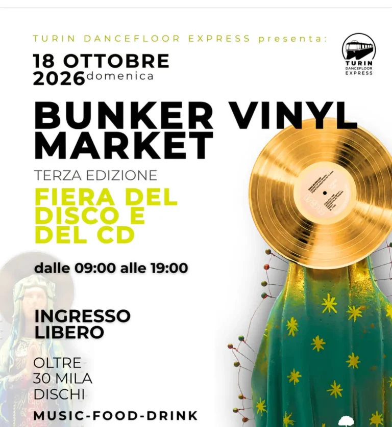 Locandina Bunker Vinyl Market – Torino, 18 ottobre