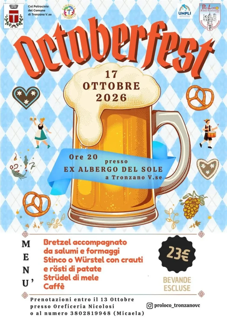 Locandina Octoberfest – Tronzano Vercellese, 17 ottobre
