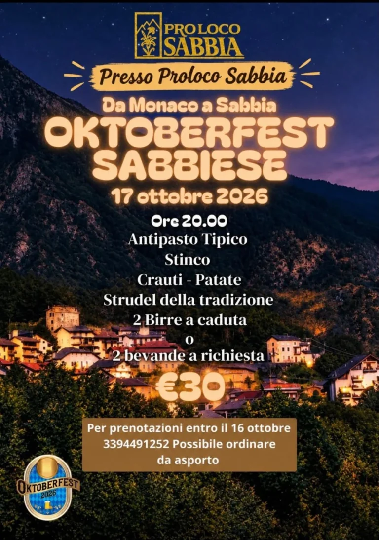 Locandina Oktoberfest Sabbiese – Varallo, 17 ottobre