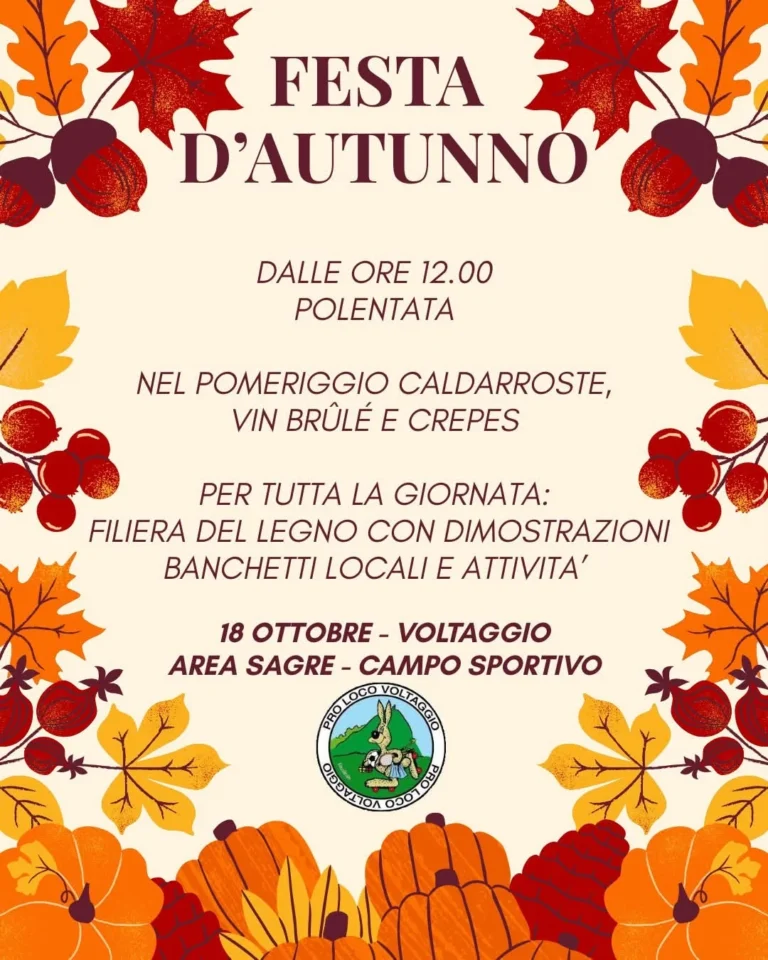 Locandina Festa d'Autunno – Voltaggio, 18 ottobre