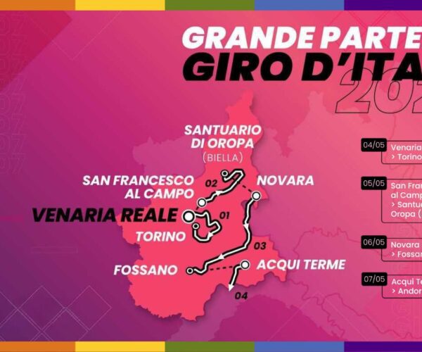 Giro d’Italia 2024, ecco dove passerà la carovana rosa in Piemonte