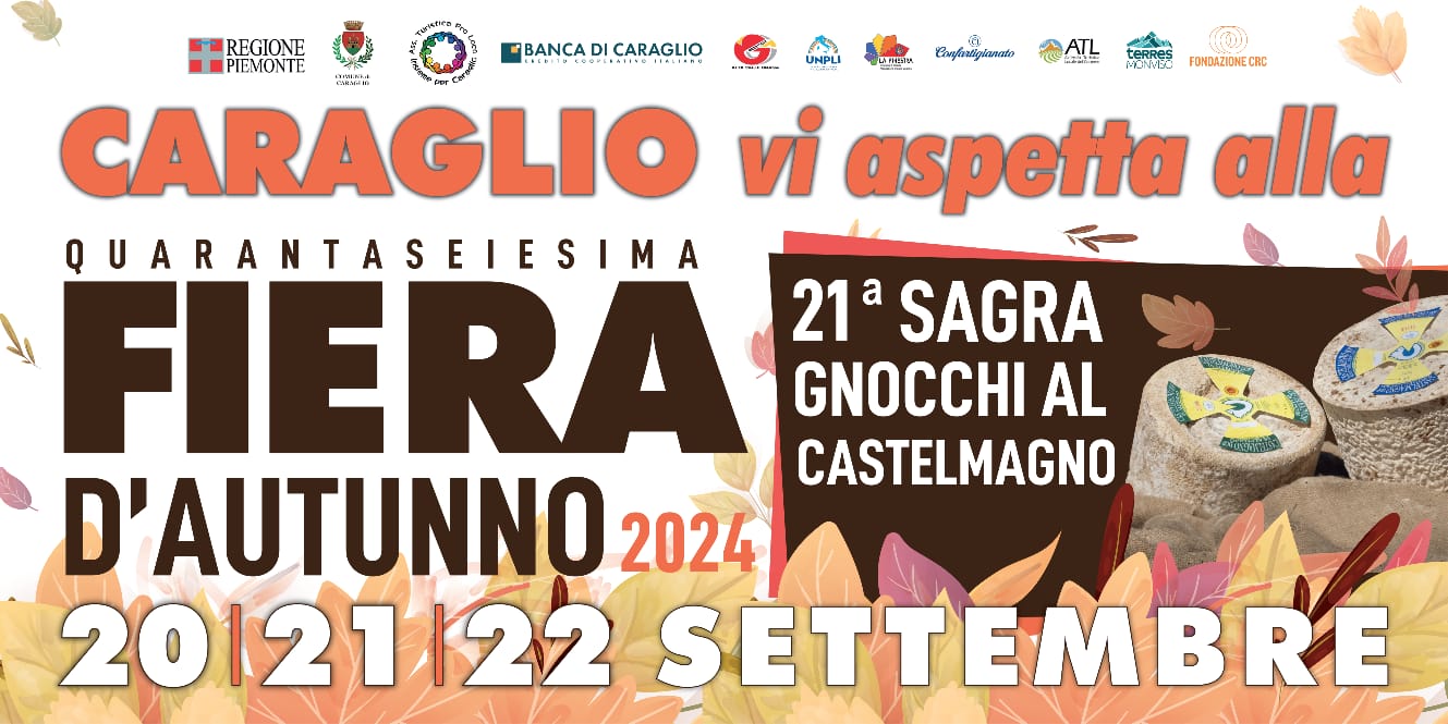 46esima Fiera  D’Autunno di Caraglio: dal 20 al 22 Settembre 2024