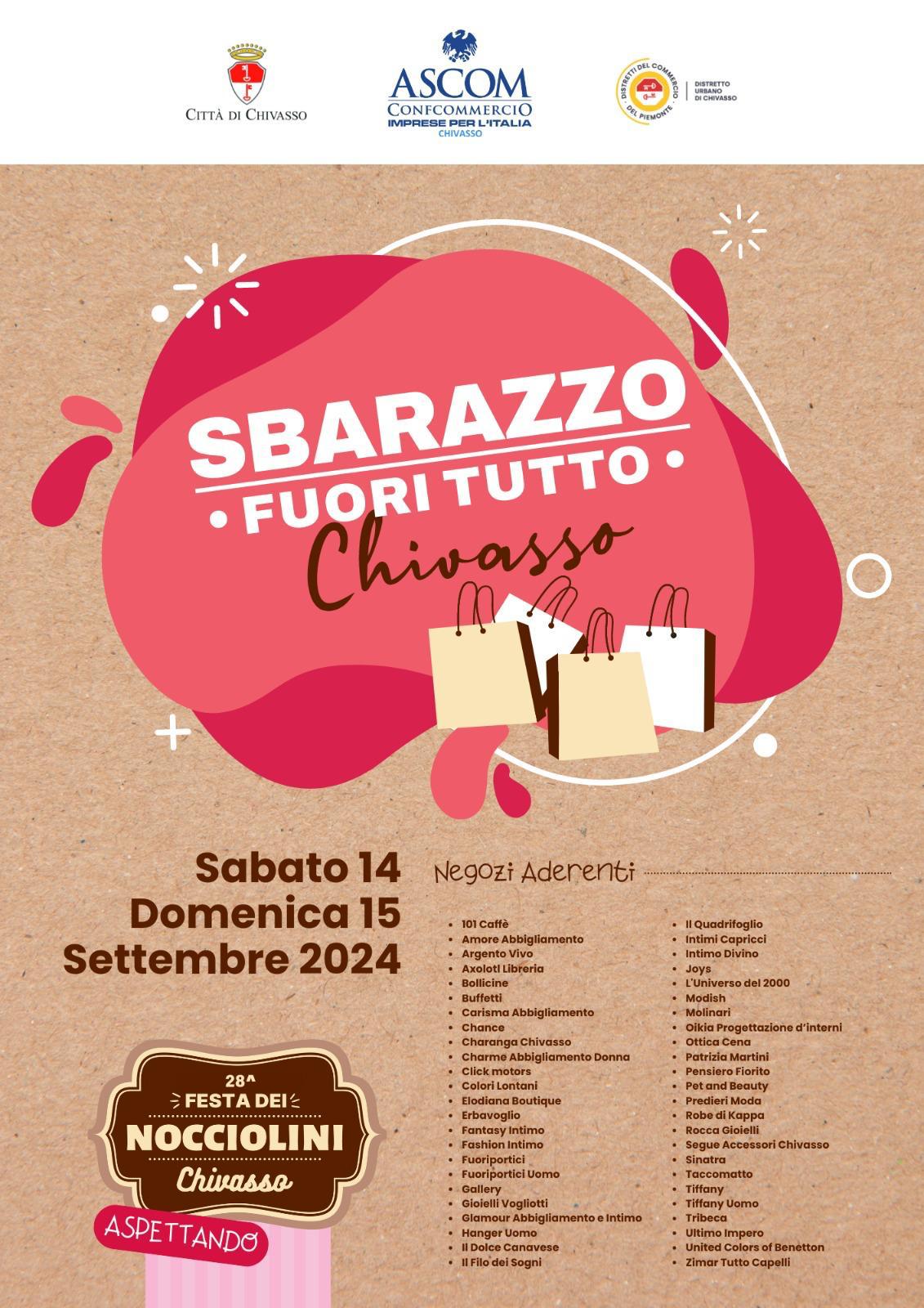 A Chivasso torna lo “Sbarazzo”: il 14 e 15 settembre un’occasione di shopping nei negozi del centro