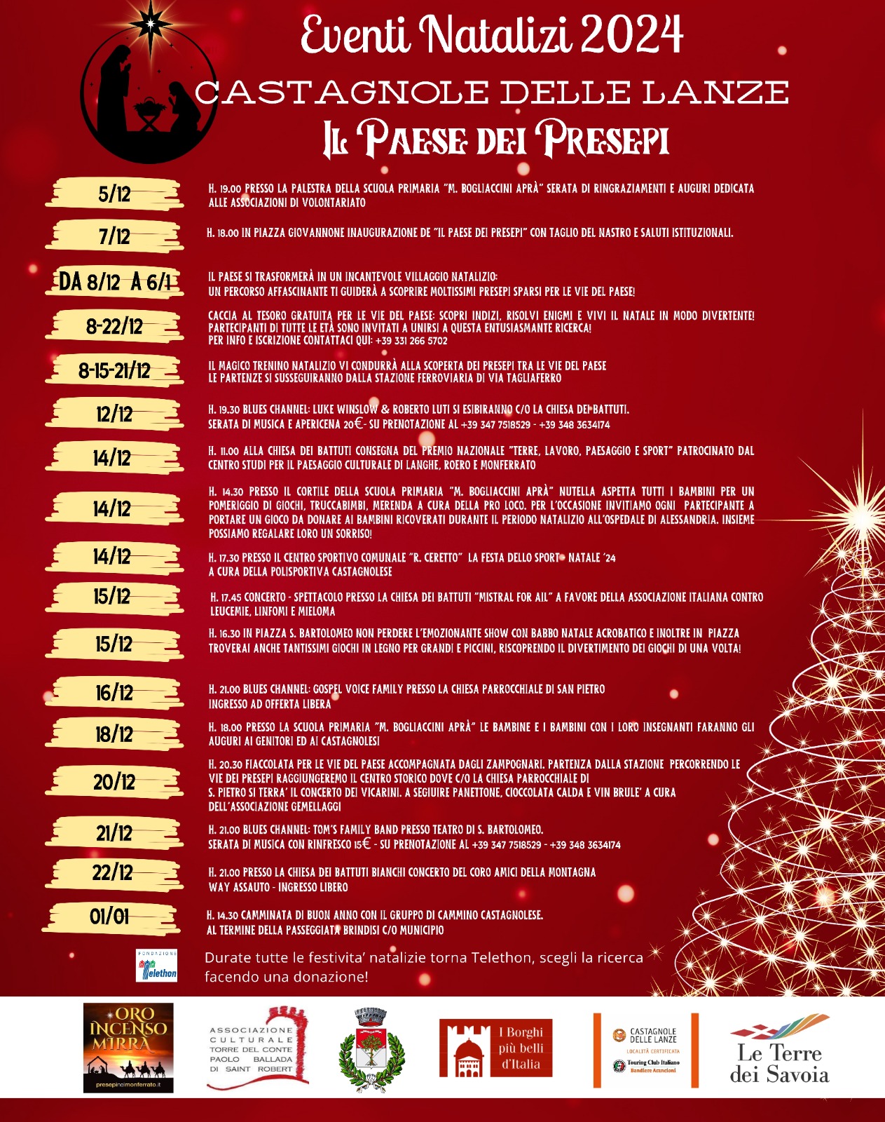 Il Paese dei Presepi 2024: il programma completo degli eventi a Castagnole delle Lanze