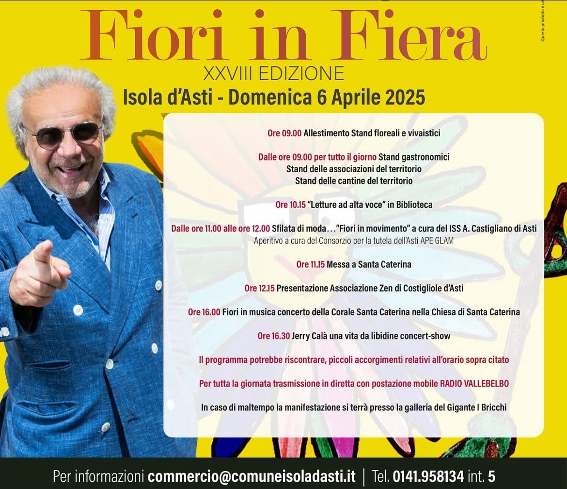 Fiori in Fiera: a Isola d’Asti torna l’appuntamento con colori, sapori e tradizioni