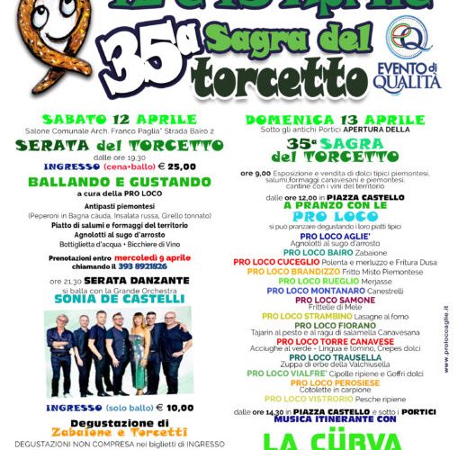 Agliè celebra la 35ª Sagra del Torcetto: un weekend all’insegna della tradizione e del gusto