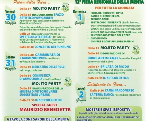 Piovà Massaia si tinge di verde: torna “Profumata-Menta” dal 30 maggio al 2 giugno 2025