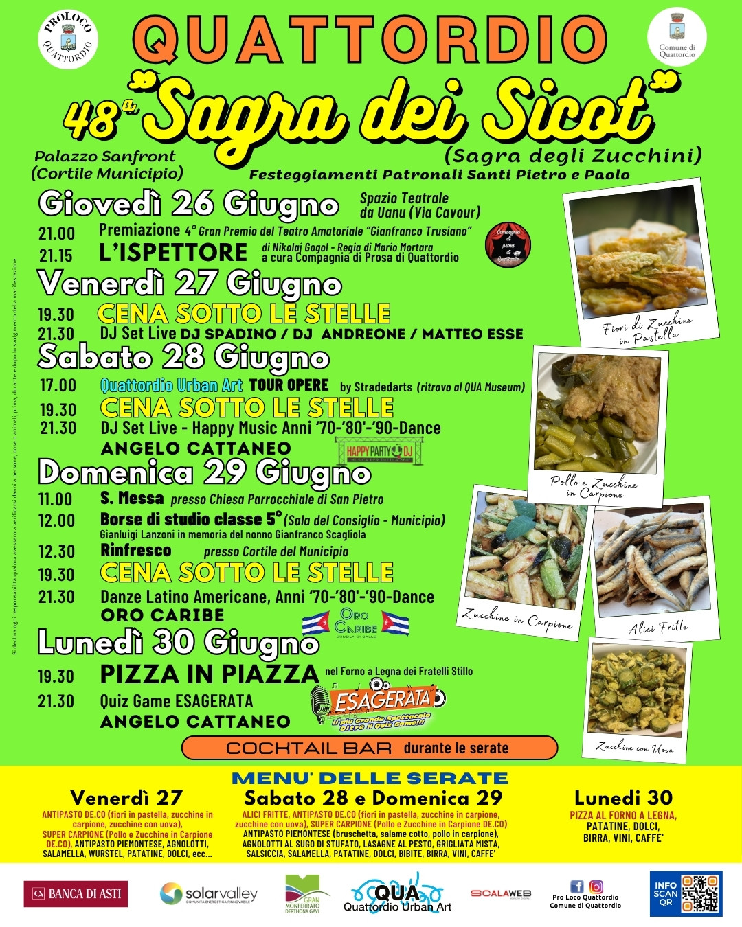 A Quattordio torna la Sagra dei Sicot  nei giorni 27 – 28 – 29 – 30 Giugno 2025