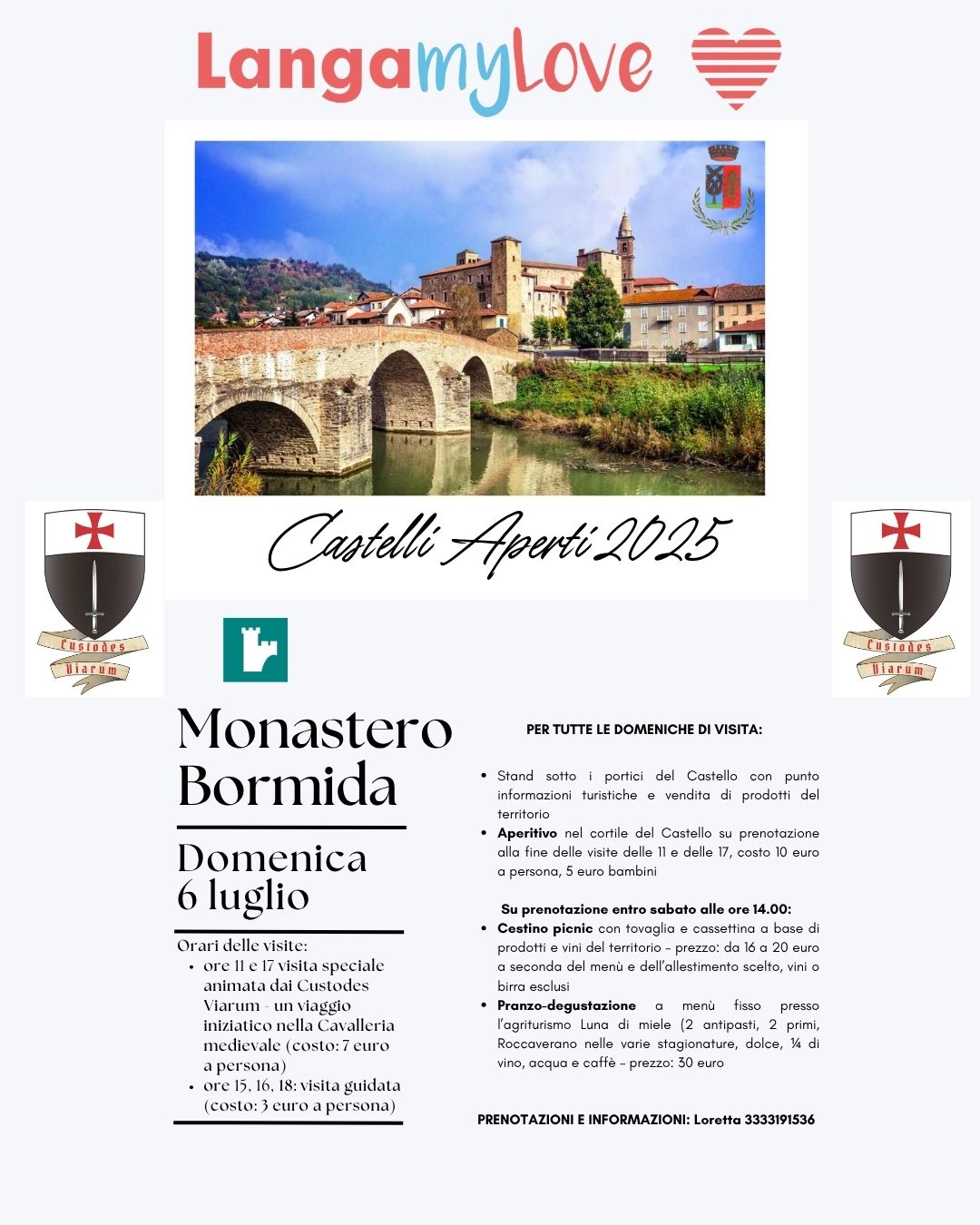 Visite al Castello di Monastero Bormida in occasione di Castelli Aperti – Domenica 6 Luglio
