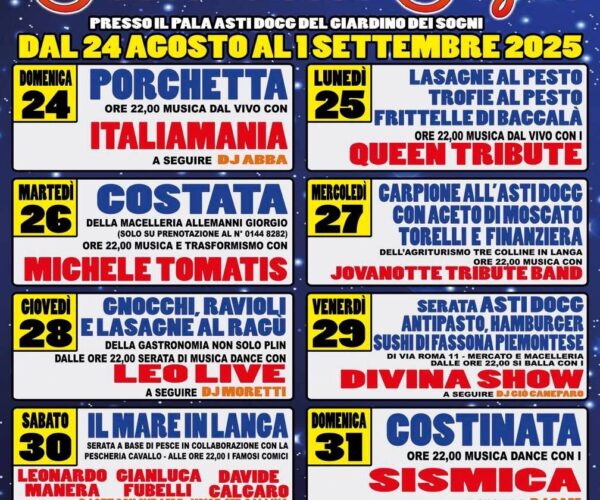 Bubbio in festa: dal 24 agosto al 1 settembre la tradizione rivive con la Festa delle Figlie 2025