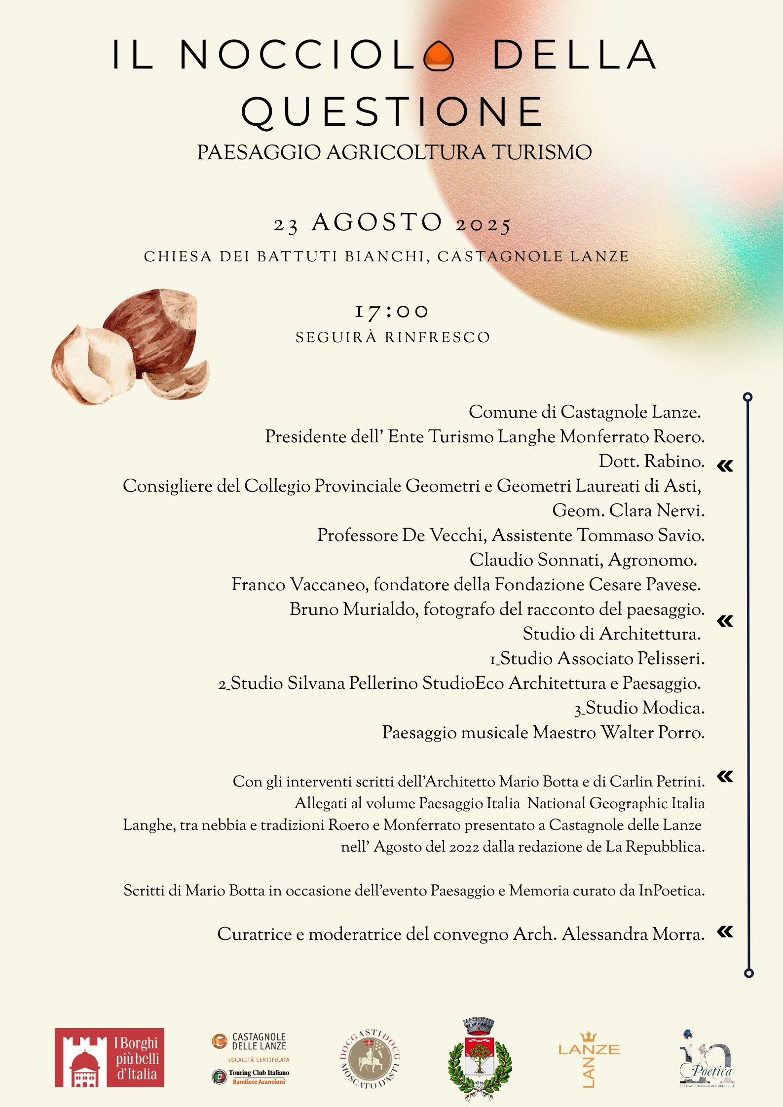 “Il Nocciolo della questione” – un convegno tra architettura, agricoltura e turismo: Castagnole Lanze celebra il paesaggio della nocciola