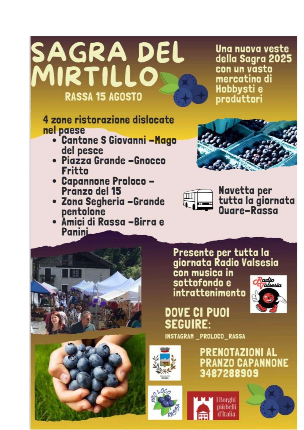 Rassa si tinge di blu: torna la Sagra del Mirtillo – 15 agosto 2025