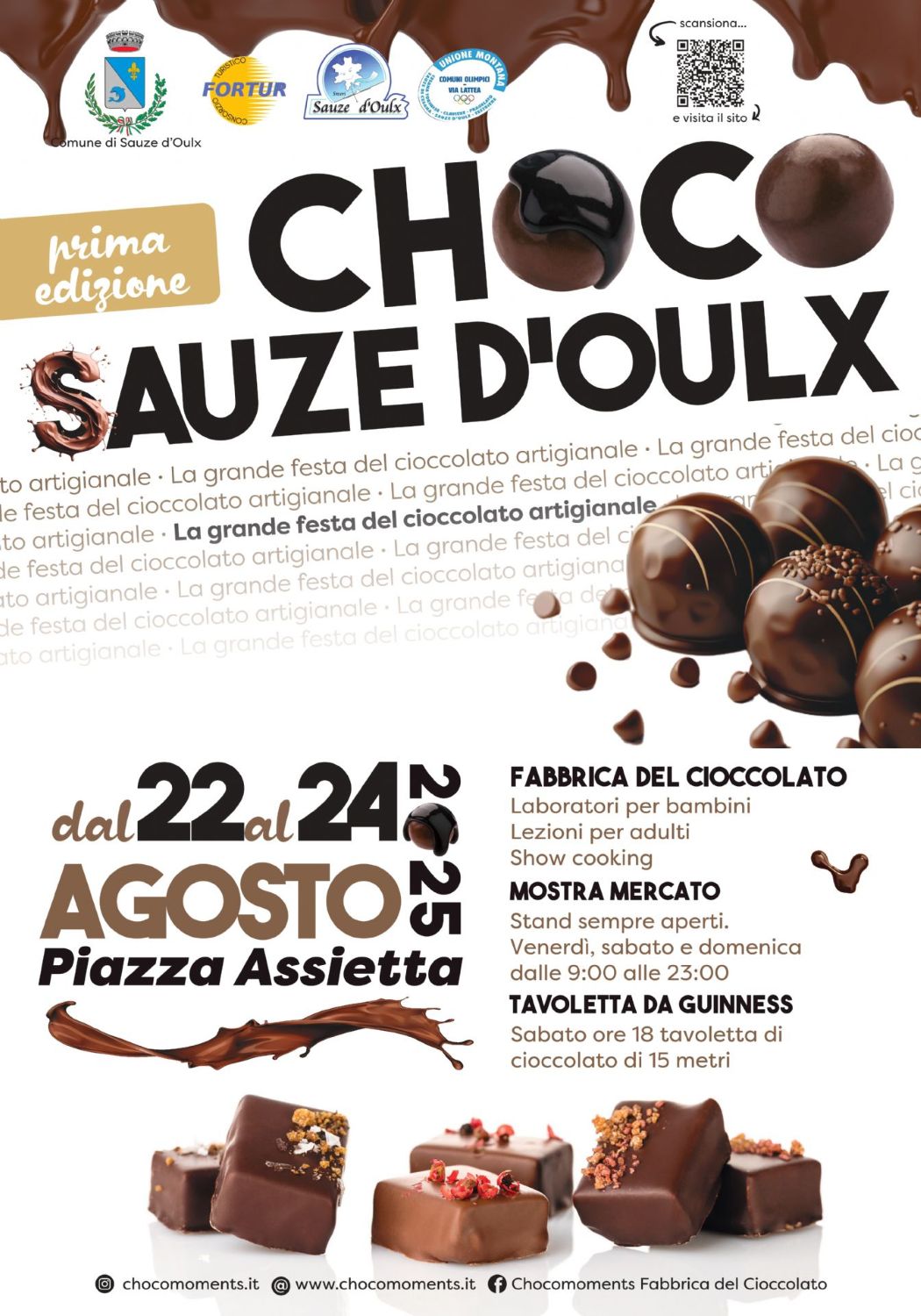 Choco Sauze d’Oulx – La grande festa del cioccolato artigianale dal 22 al 24 agosto 2025
