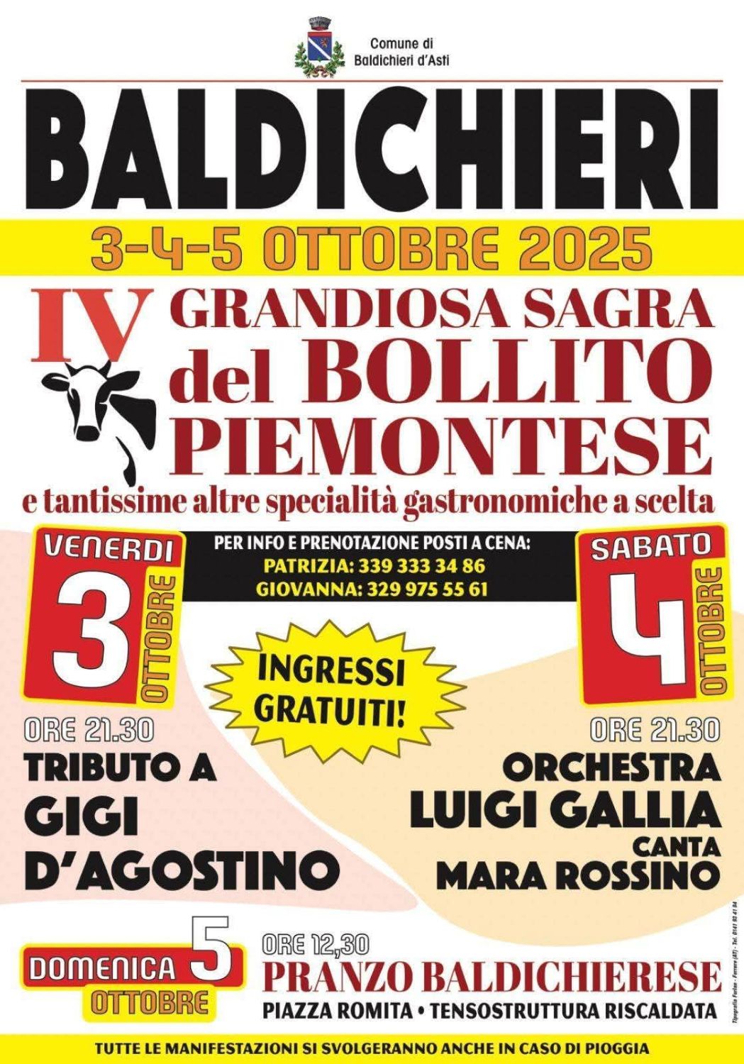 Baldichieri si veste di gusto: la Festa Patronale con la Grandiosa Sagra del Bollito Piemontese arriva il 3-5 ottobre!