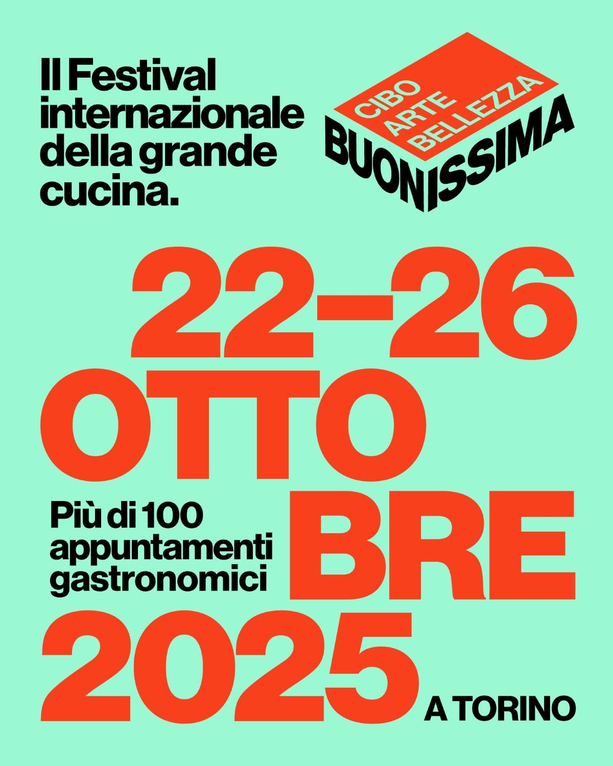 Buonissima Torino 2025: cinque giorni di cucina, arte e visione gastronomica diffusa