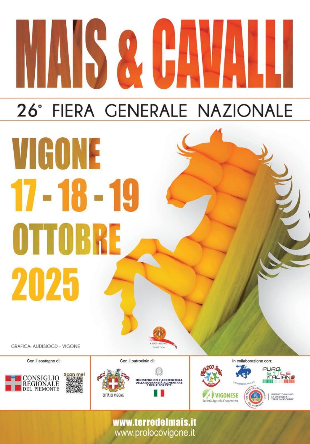 Vigone celebra la XXVI edizione di Mais & Cavalli: tradizione, spettacolo e cultura dal 17 al 19 ottobre 2025