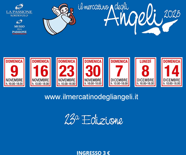Domenica 9 novembre: apre a Sordevolo la 23ª edizione del Mercatino degli Angeli – artigianato, tradizione e solidarietà