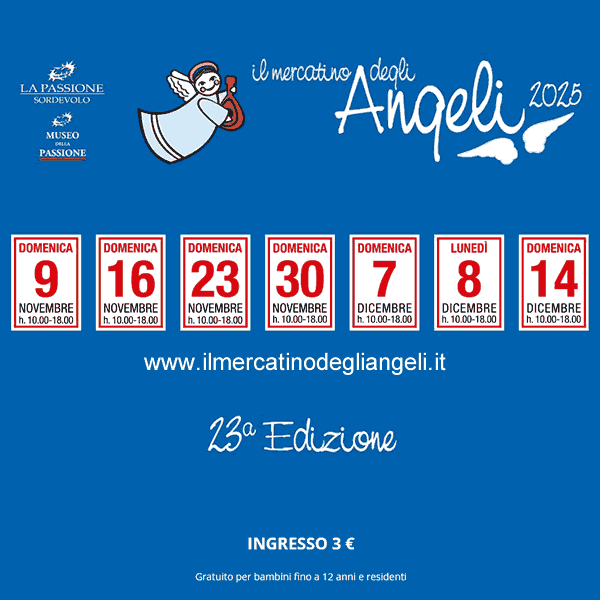 Domenica 9 novembre: apre a Sordevolo la 23ª edizione del Mercatino degli Angeli – artigianato, tradizione e solidarietà