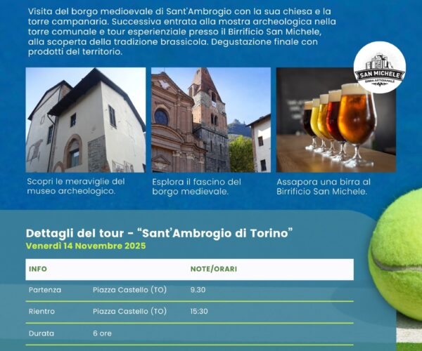 Tour alla scoperta di Sant’Ambrogio, ai piedi della Sacra di San Michele: fra storia millenaria e birrifici – 14 Novembre 2025
